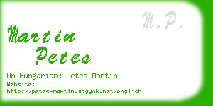 martin petes business card